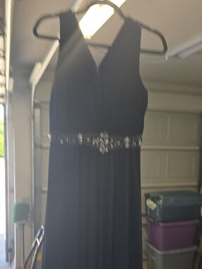 Jessica Howard  Blue Prom Dress with Beaded Waist